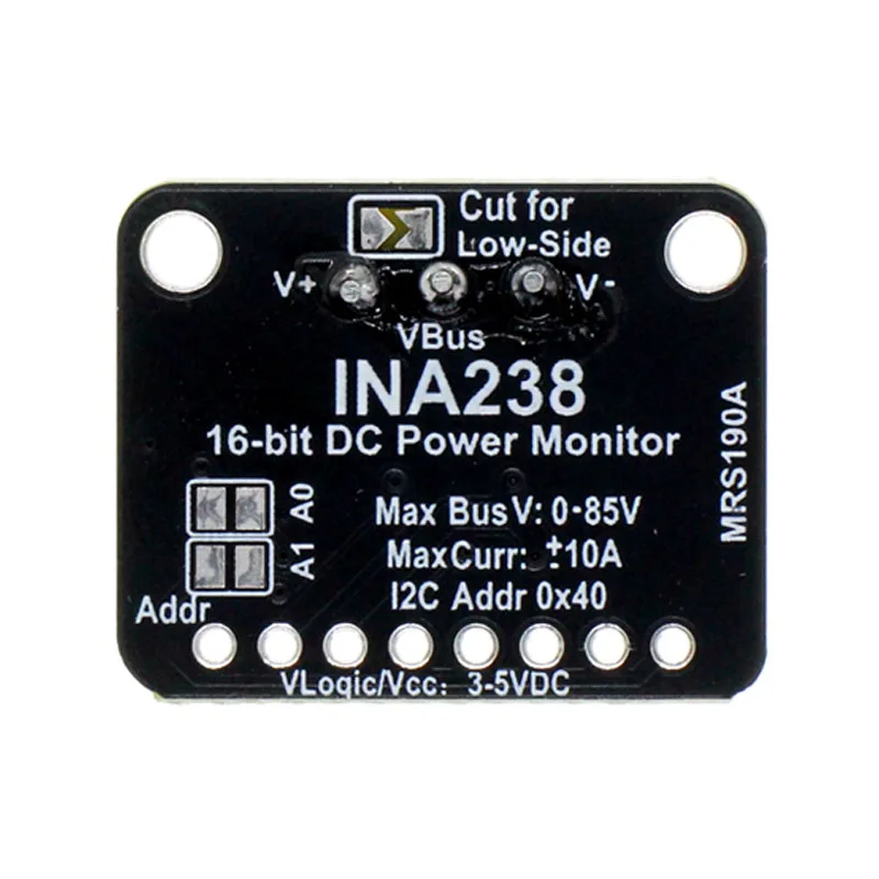 INA238 DC Current, Voltage, and Power Monitor Module 20-Bit, High-Side Measurement, Compatible with STEMMA QT / Qwiic Connectors
