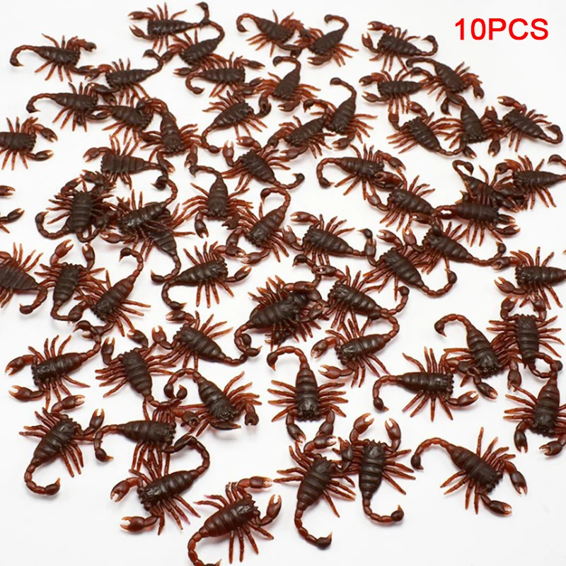 10pcs/lot April Fools' Day Novelty Funny Toy Simulation Scorpion Terror Worm Toys Nausea False Scorpion Frightening Prop Toys