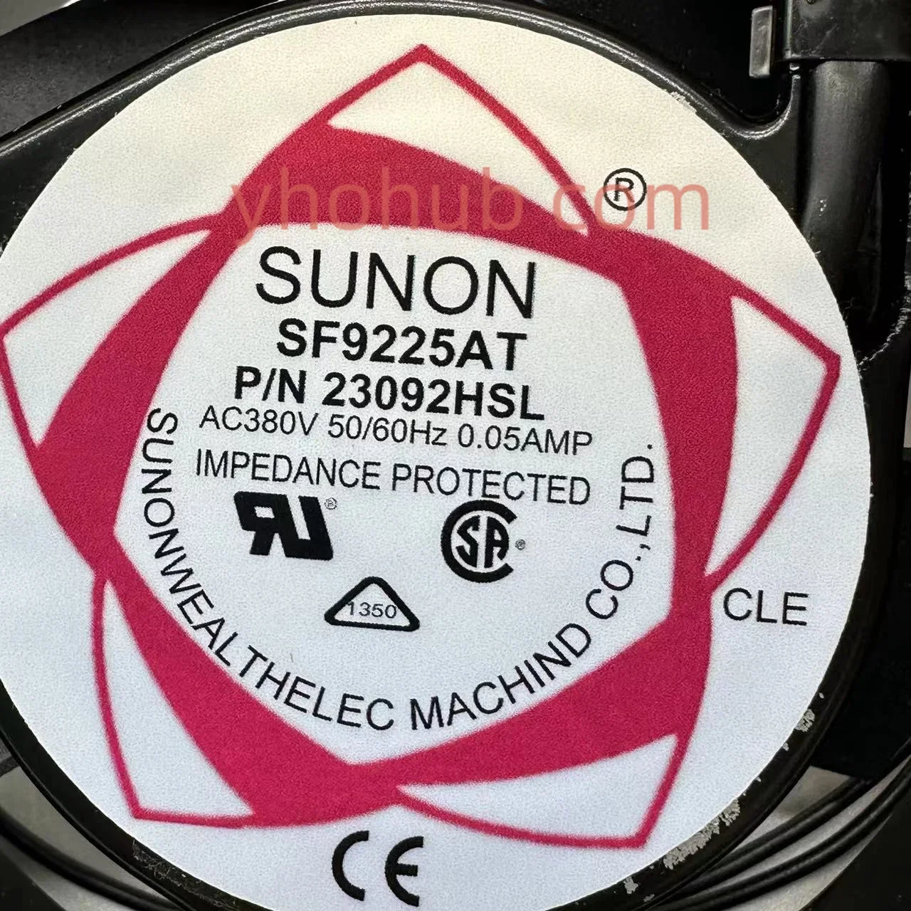 SUNON SF9225AT P/N23092HSL AC 380V 0,05AMP 90x90x25mm serverkoelventilator