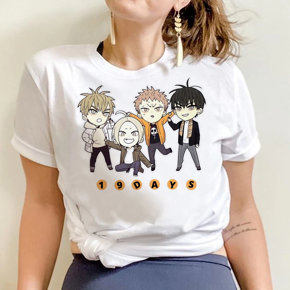 19 Days Anime T Shirt Aesthetic Clothes Women Summer Tops Manga He Tian & Mo Guan Tees Harajuku Vintage Cartoon Tshirt Female