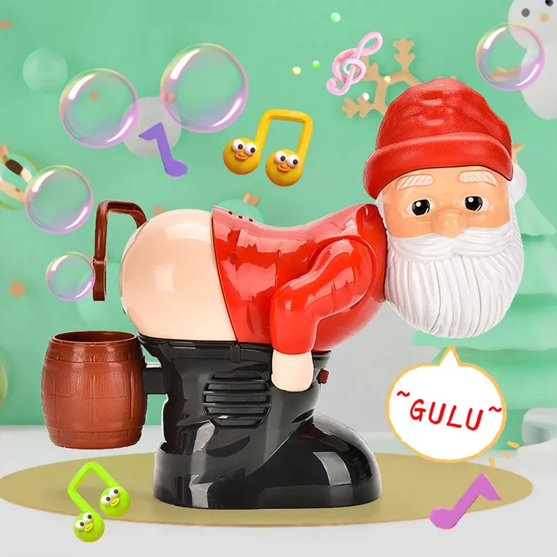 New Electric Santa Claus Bubbles Machine Blowing Bubbles Music Light Entertainment Toy Prank Funny Ornament Christmas Gifts