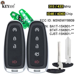 KEYECU 433MHz PCF7953 BT4T-15K601-JC BT4T-15K601-CX Smart Remote Key Fob per Ford Edge Escape Explorer Taurus Flex Focus