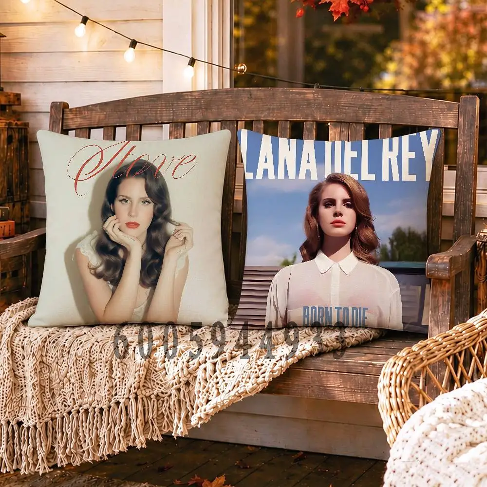 L-Lana Del Rey Anime Celebrity Merchandise All-Match Printed Pillow Case Sofa Car Office Room Decoration Protector