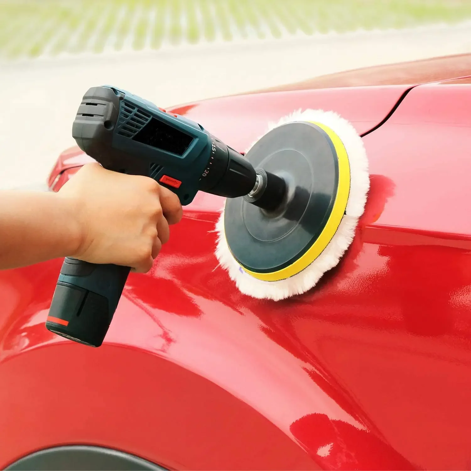 5/10 بوصة وسادة تلميع الصوف 3 إلى 7 منصات التلميع الناعمة هوك وحلقة قطع الصوف وسادة لتلميع أثاث السيارة الزجاج #4