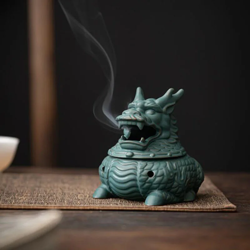 

Ceramic Unicorn Aromatherapy Burner Household Sandalwood Fragrance Coil Incense Holder Tea Ceremony Chan Censer Home Decor