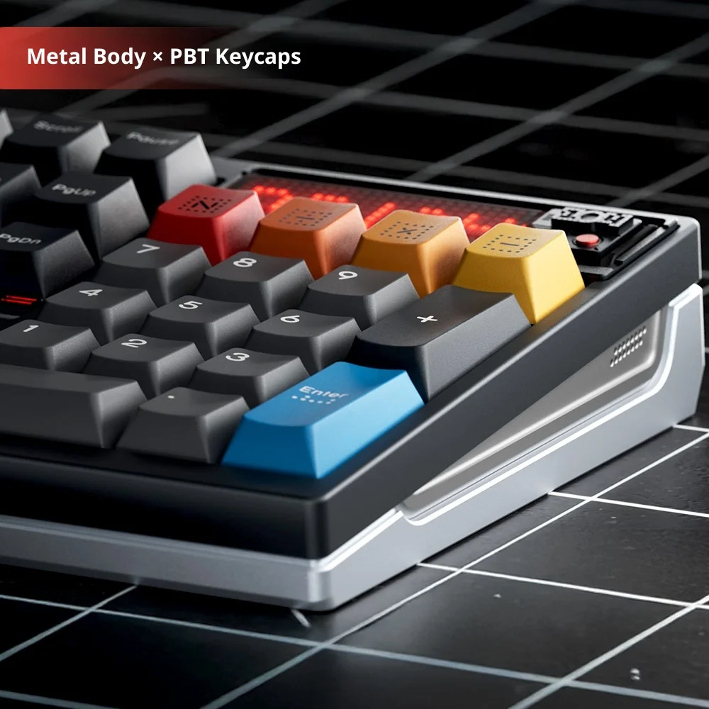 TICKTYPE DP014 Tastiera meccanica wireless Tastiera tri modalità Tastiera hot swap in lega di alluminio con schermo Accessorio PC Win/Mac