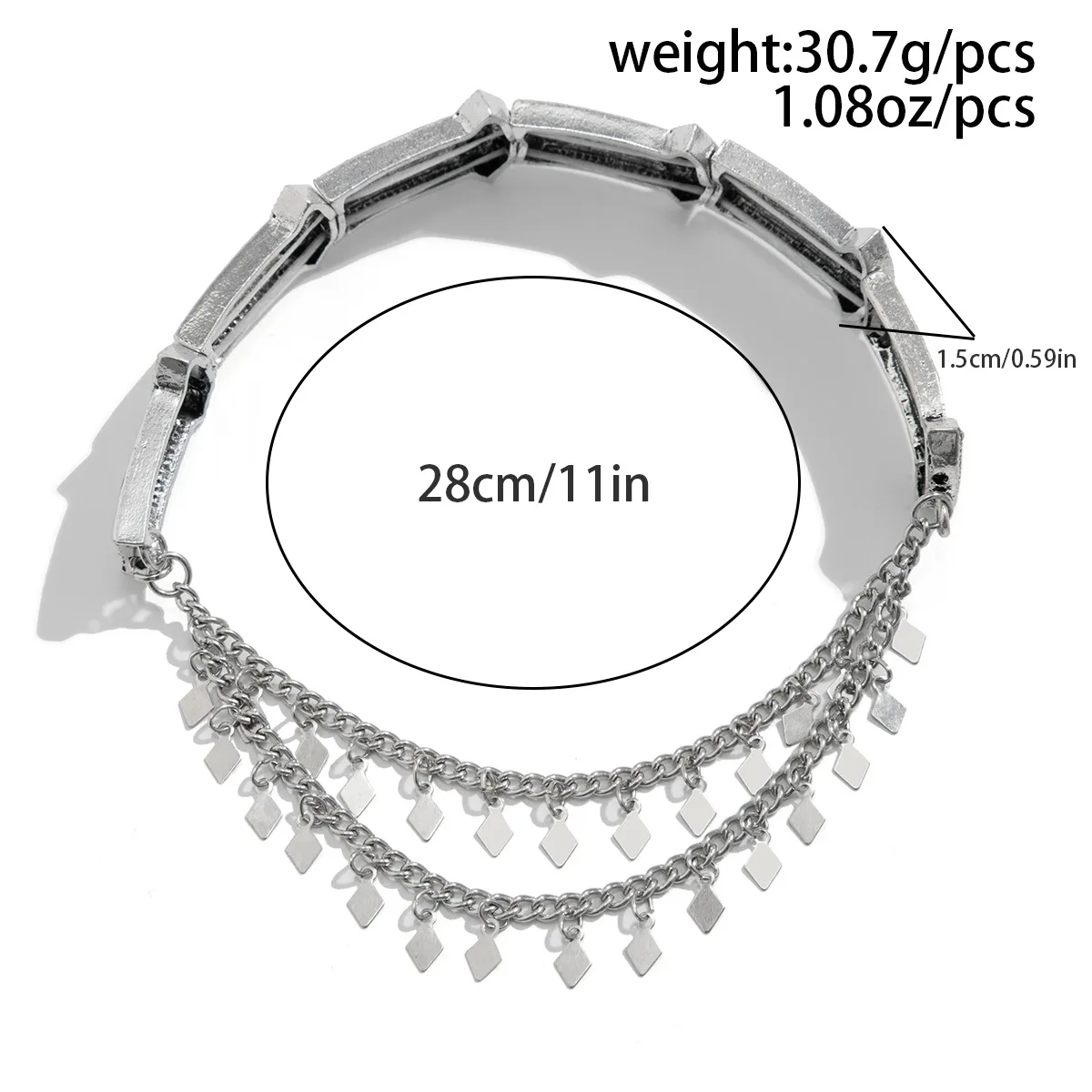 Punk Style Zirconia Chain with Multiple Openings Adjustable Arm Chain Bracelets for Women Fashion Jewelry Minimalist Accessories