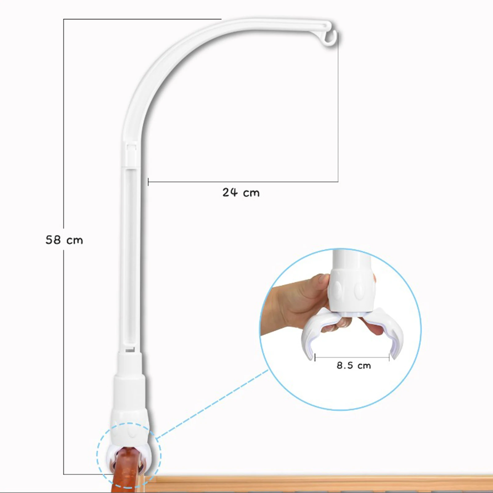 Culla Mobile letto supporto ing letto campana staffa Nursery culla girevole Stent Set decorazione carillon bianco