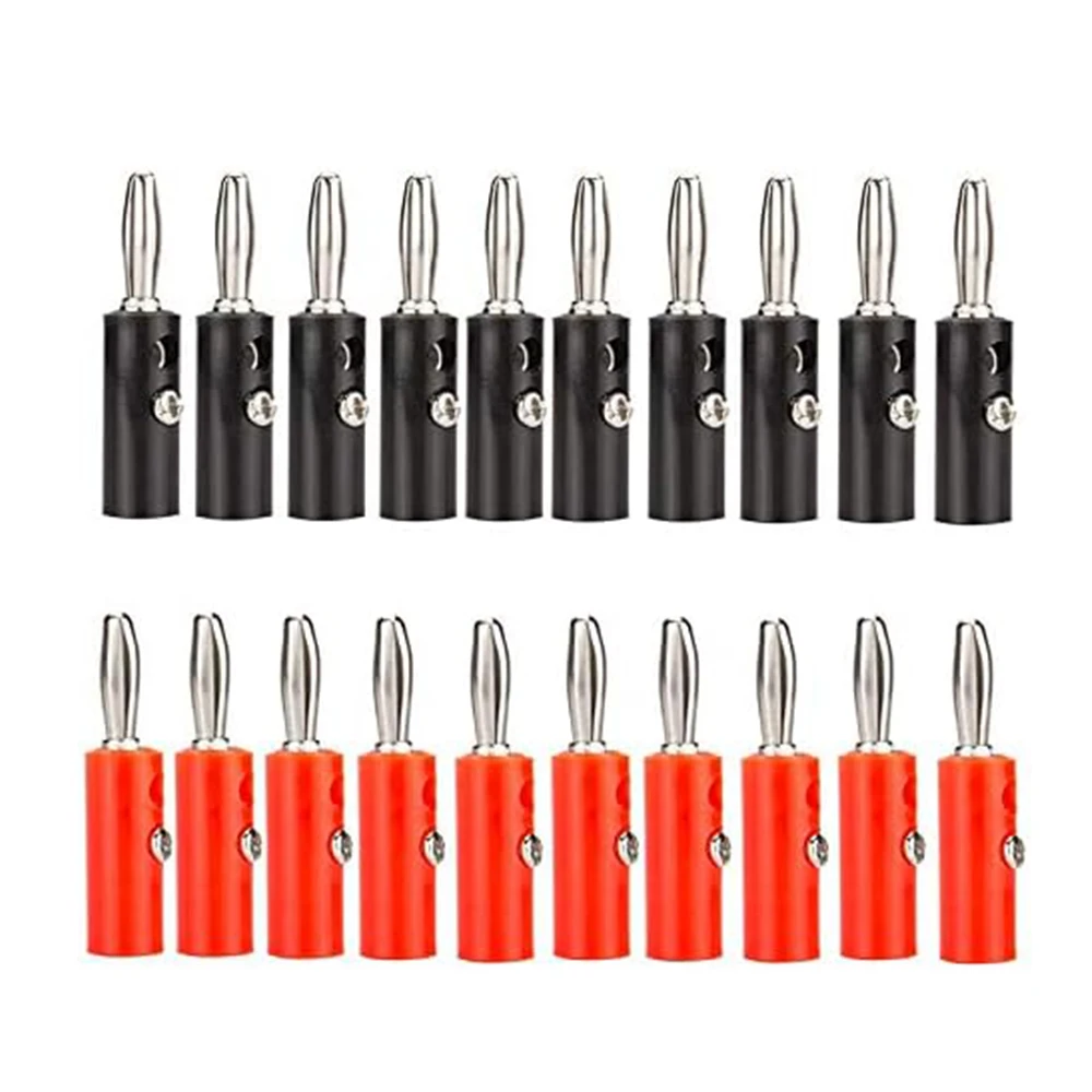 20pcs 4MM Banana Plug Male Audio Speaker Jack Amplifier Banana Plug Terminal Connectors