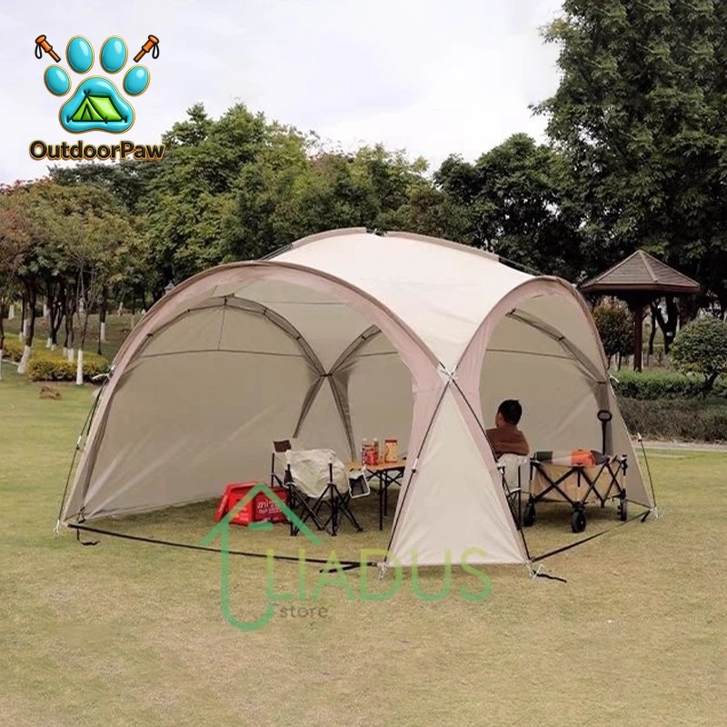 Outdoor Yurt Dome Canopy Oversized Silver Coated UV Protection Waterproof Camping Shelter Outdoor Sun Shade Camping Canopy Tent