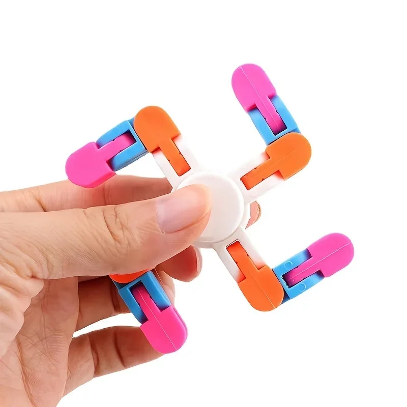 

1pcs Variety Fingertip Gyro Chain Gyro Parent-child Games Four-link Bicycle Chain Top Decompression Toy Fidget Spinner Desk Toy