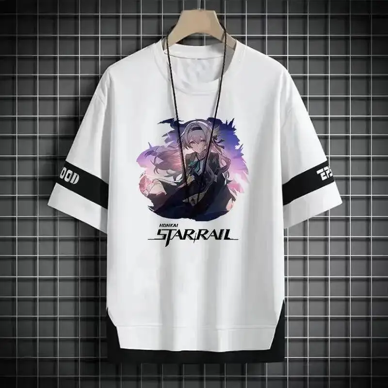 

Anime Game Honkai: Star Rail Cos Kafka Rappa Castorice Robin Etc. Unisex 2025 Casual Loose Top T-Shirt Short-Sleeved Prezzie