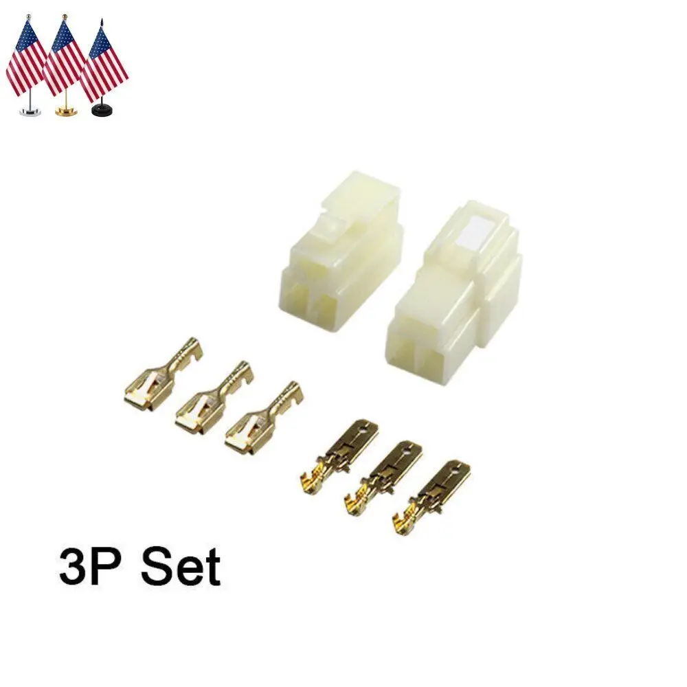 5 Sets 6.3mm 3P Automotive Electrical Wire Connector Male Female Cable Terminals