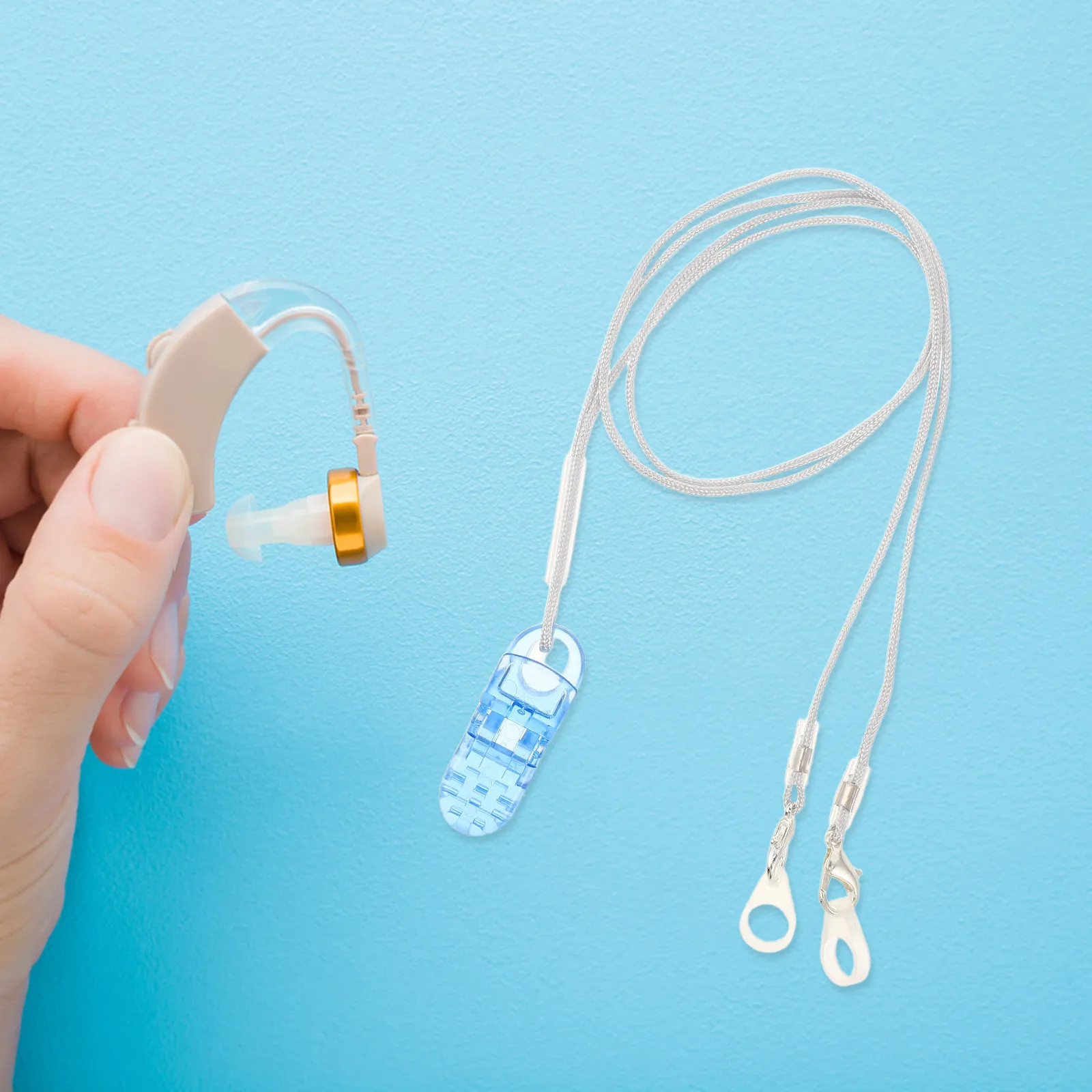Hearing Aid Anti Loss Strap Senior Kids ABS Nylon Retainer Flexible Elastic Security Bte Hearing Aid Clip Anti-Drop Rope Outdoor view 6