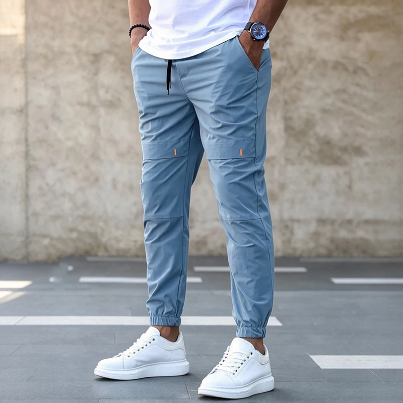 Men's Cavalry Twill Casual Pants Regular Fit Trousers Elastic Waist Jogger Pants Streetwear Travel Outdoor Everyday Long Pants