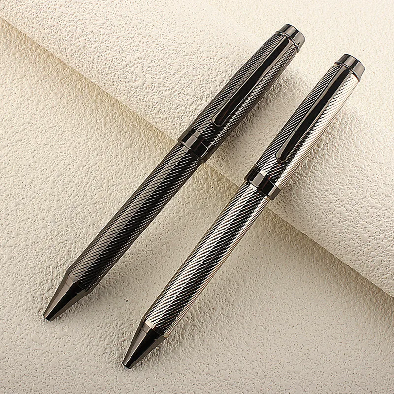 High Quality 702 Metal Ballpoint Pen 0.7MM Nib Full Metal Gray Clip Luxury Pens Student Gift Stationery Office School Supplies