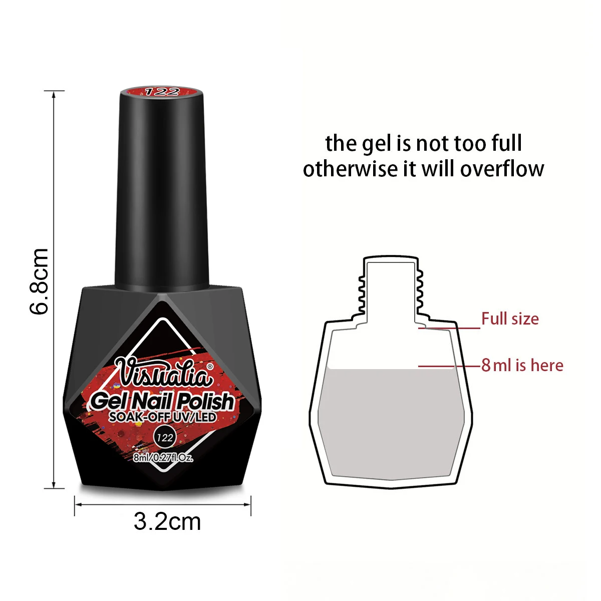 8pcs Gel Nail Polish Set, Glitter Sequin Semi-Permanent Soak-Off LED UV Gel Nail Polish, DIY Nail Art Starter Kit