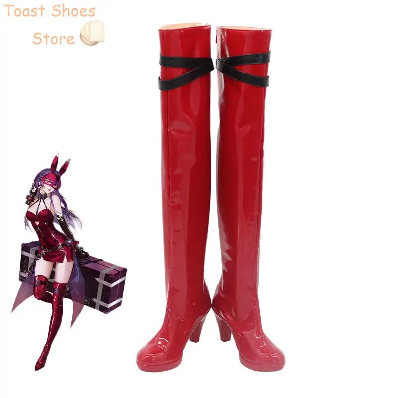 Sapatos Cosplay de couro PU, Jogo Path to Nowhere Pricilla, Salto alto, Botas de Carnaval de Halloween