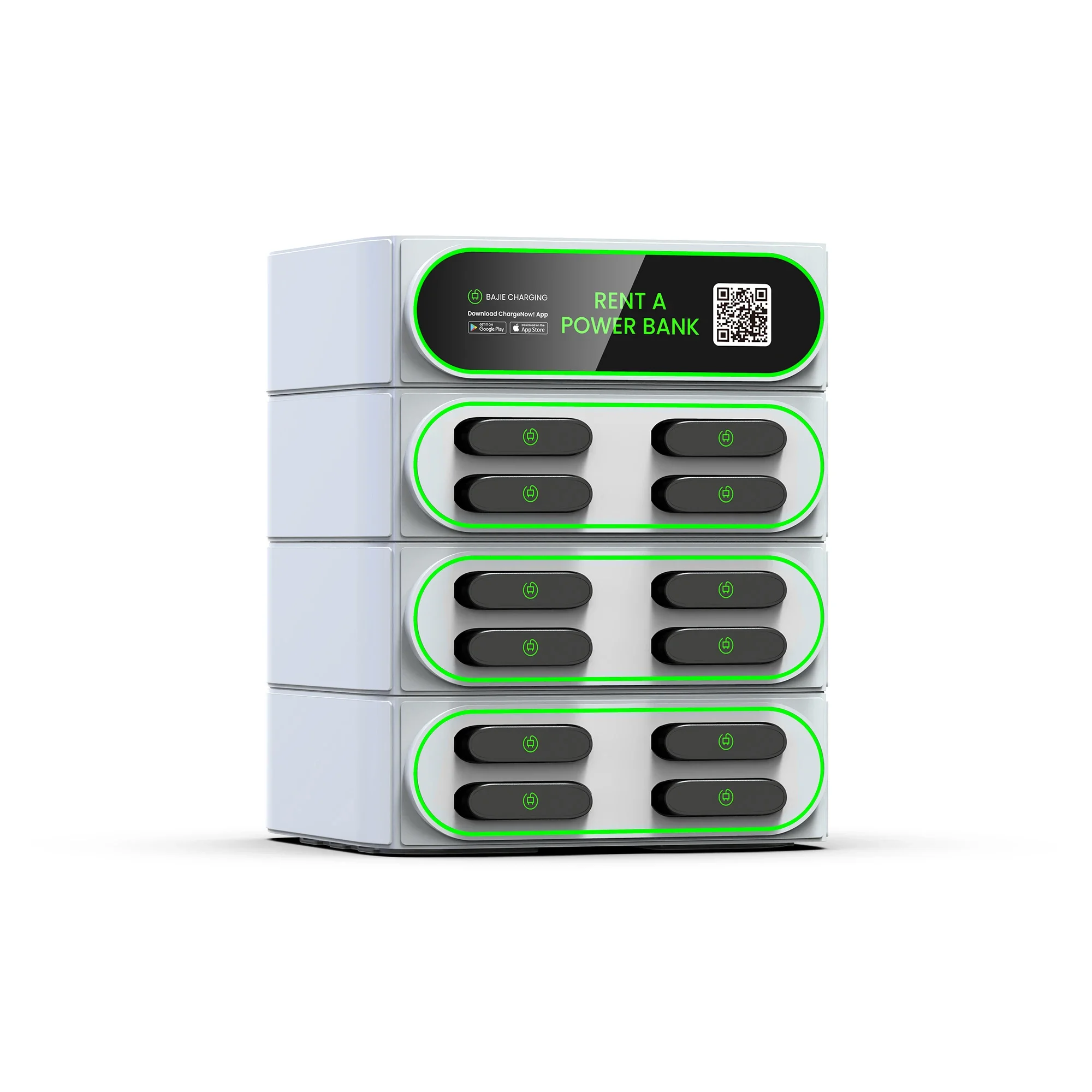 CQC Certification 12 Slots Stackable Sharing Powerbank Station Charging Rental Machine For Commercial Outdoor Cafe Bar Mall