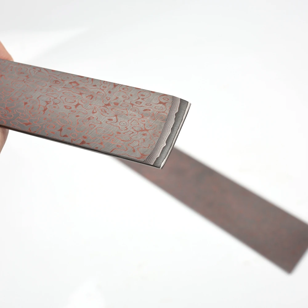 Kupfer-Damast-San-Mai-Stahlstab, 45 Lagen Cu-Mai Messerklingenrohling, vorgehärteter Edelstahl für DIY-Messerherstellung – Detail 6