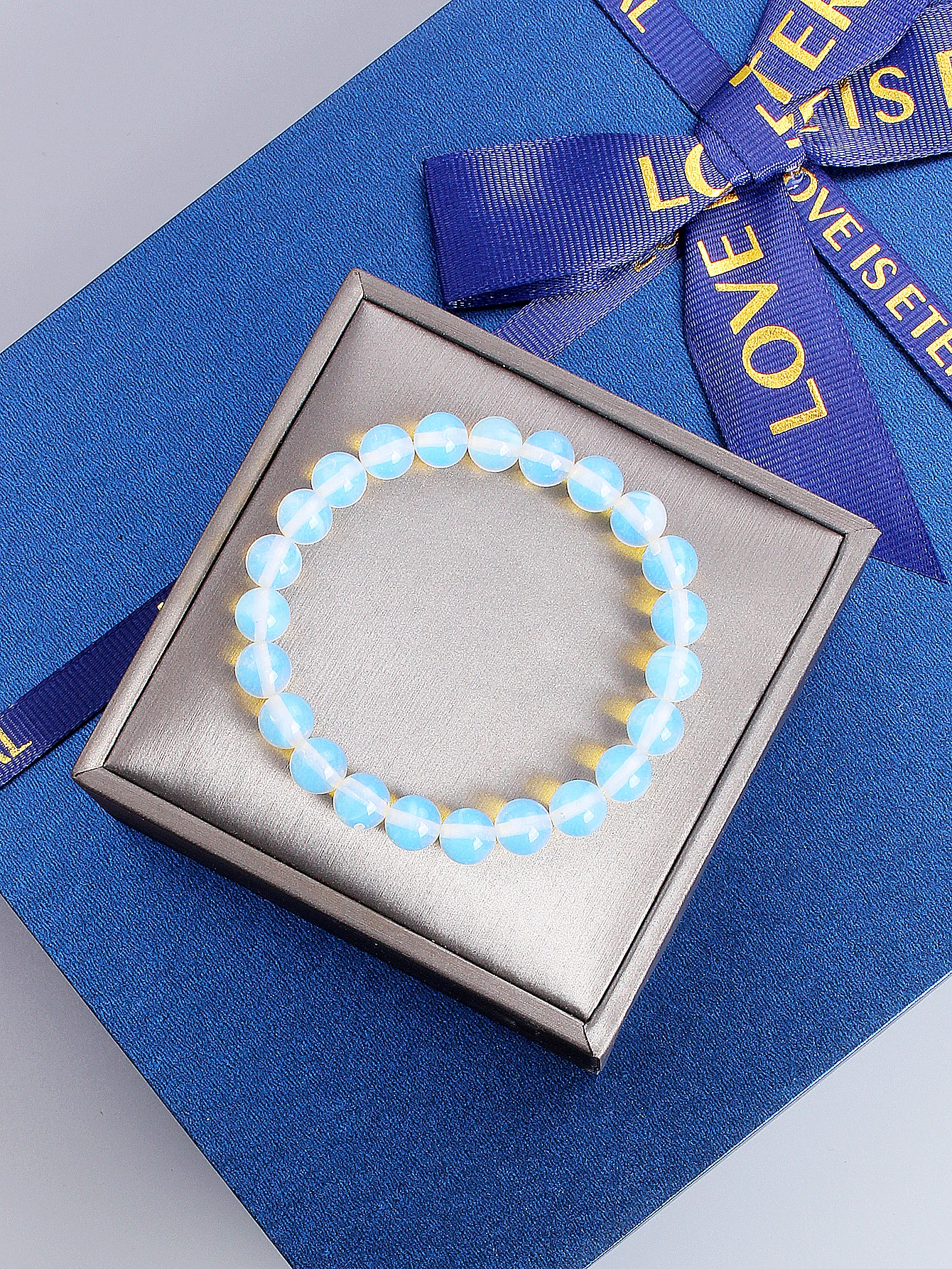 Natural Stone Opal Bead Bracelet for Women & Men Healing Energy Protection Positive Vibes Stress Relief Spiritual Jewelry Gift - view 2