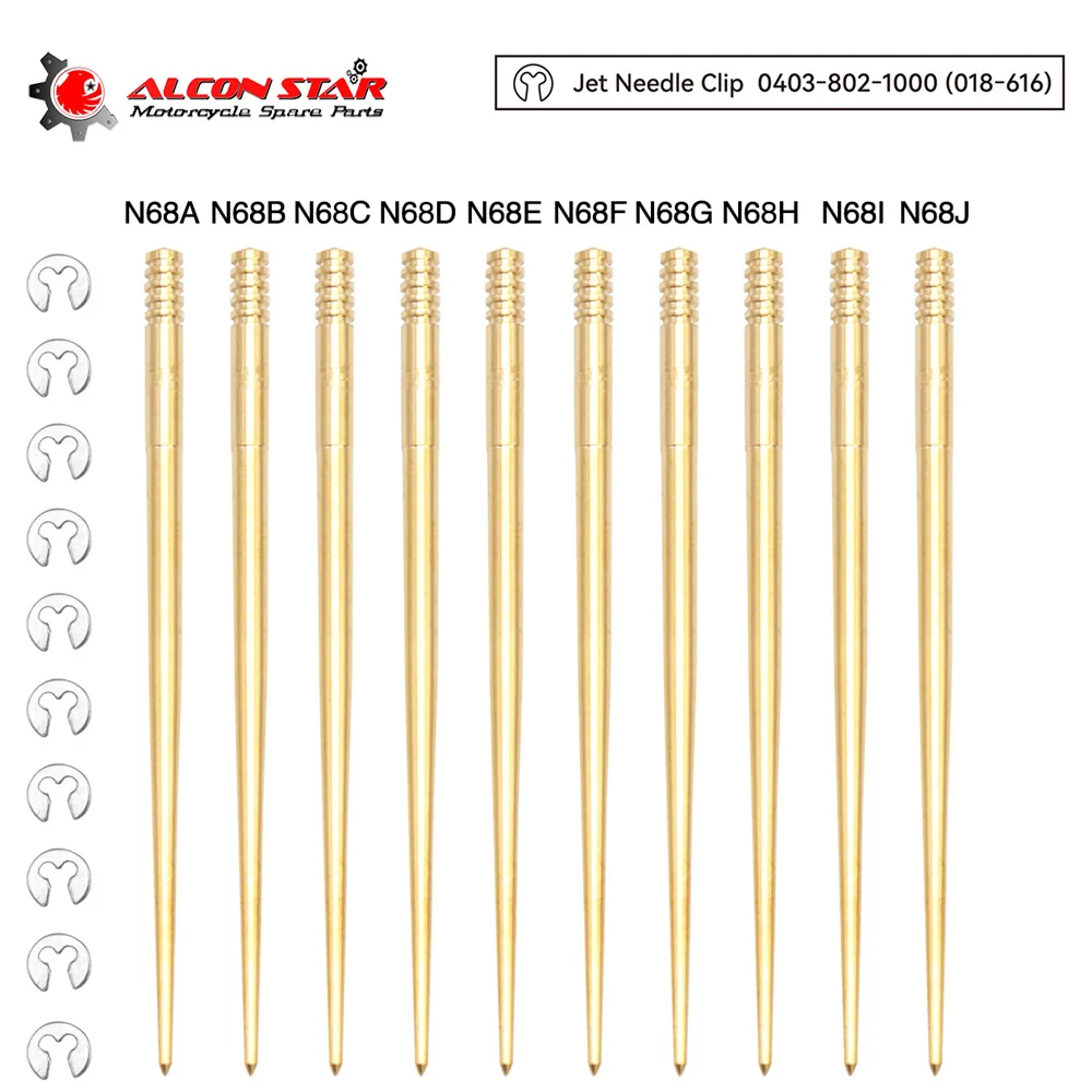 Alconstar 10pcs N427-68 Carburetor Repair Needle Kit Carb Rebuild Kits Copper Oil Needle for PWK 21/24/26/28/30mm Carburetor