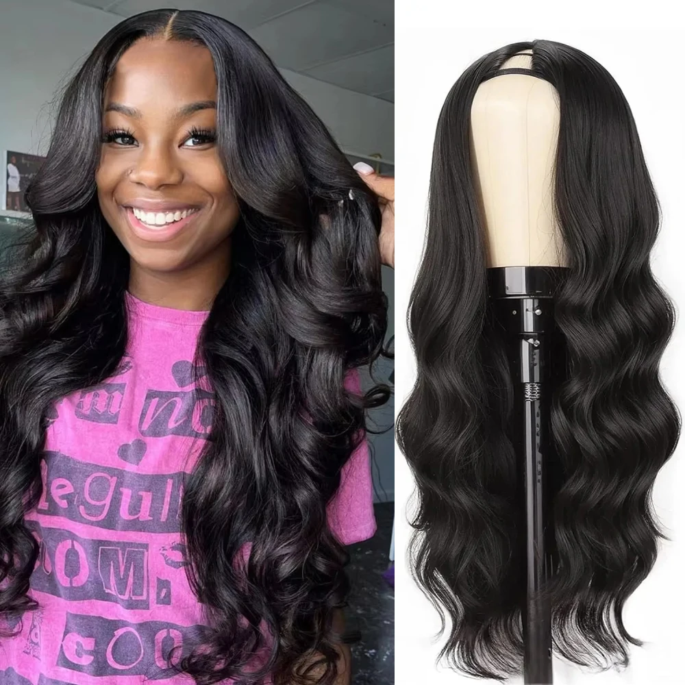 

Smilegirl U Part V Part Body Wave Human Hair Wig 250 Density Upgrade 30 32 Inch Natural Color Brazilian Hair Wigs No Glue No Leave Out