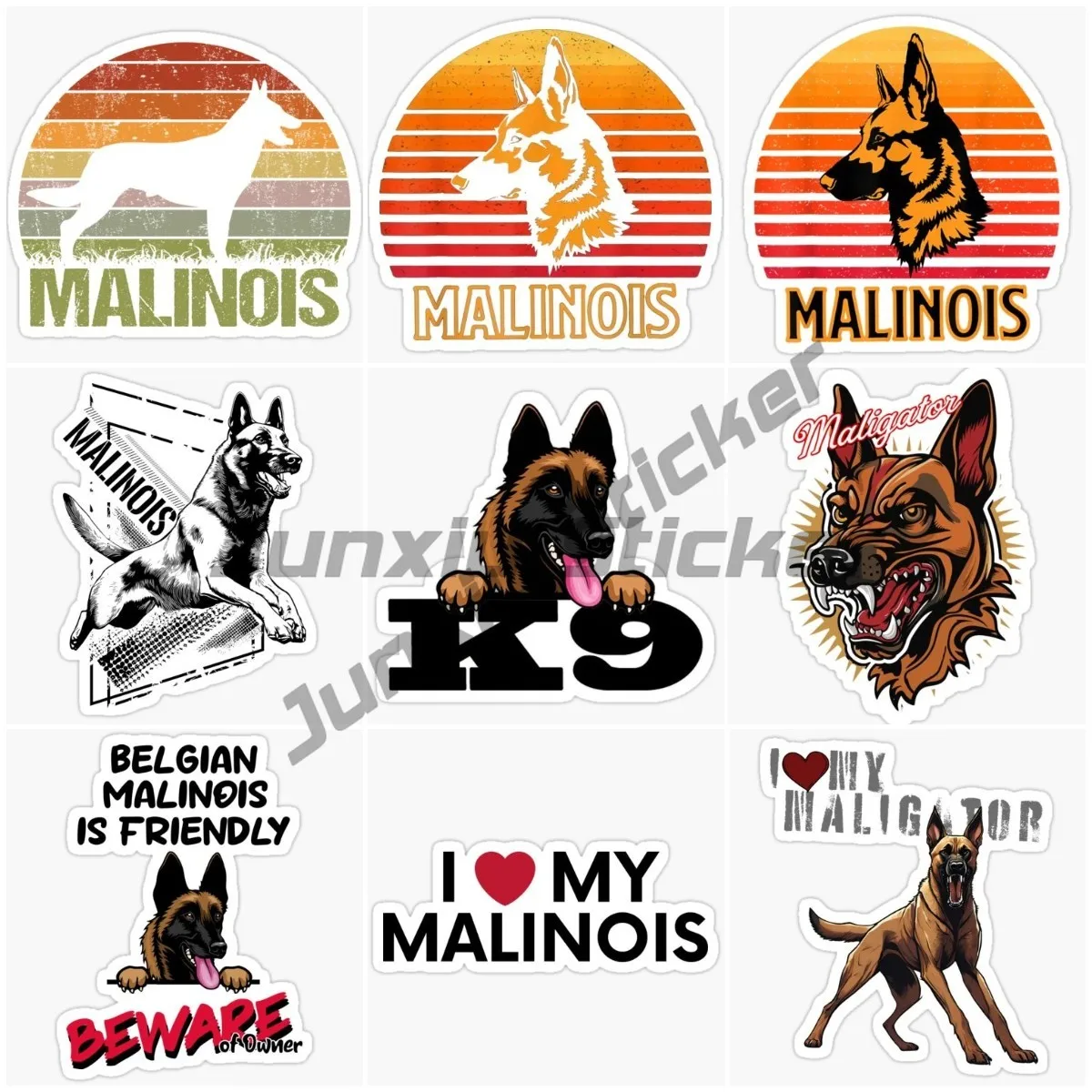 

Malinois on Board Car Stickers for Print Fridge Home Stickers Bumper Room Luggage Anime Laptop Wall Cute Window Car