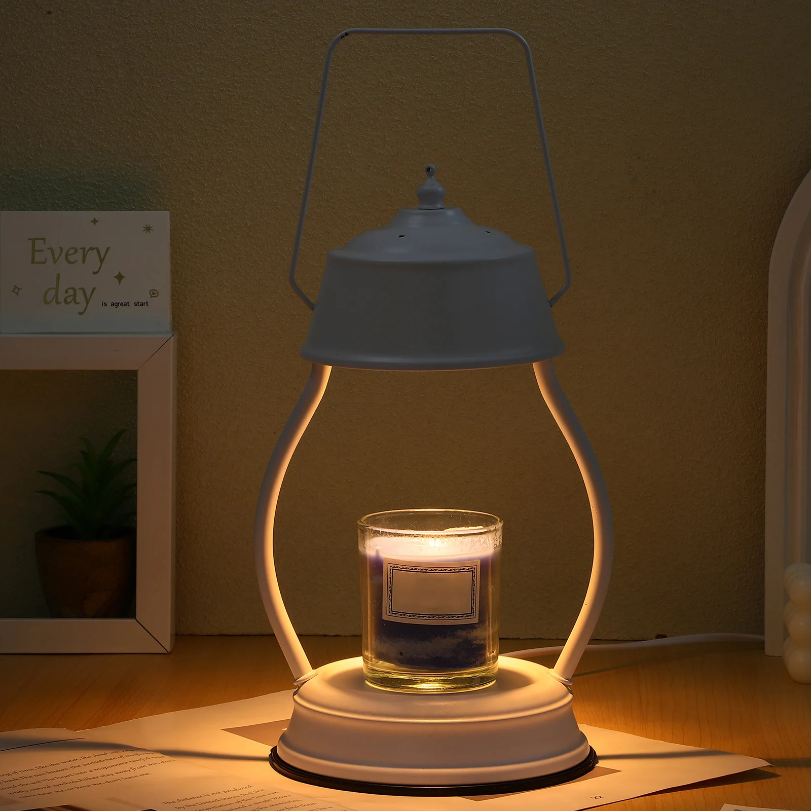

Aromatherapy Wax C Warmer Dimmable 2 Bulbs White Vintage Bedroom Decor Home Office Lamp Warmer Decor Lamp