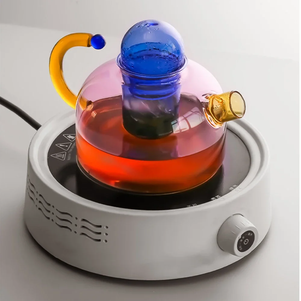 Creative Color‑Contrast High‑Temperature Resistant Glass Teapot with Tea Water Separation Filter for Electric Ceramic Stove