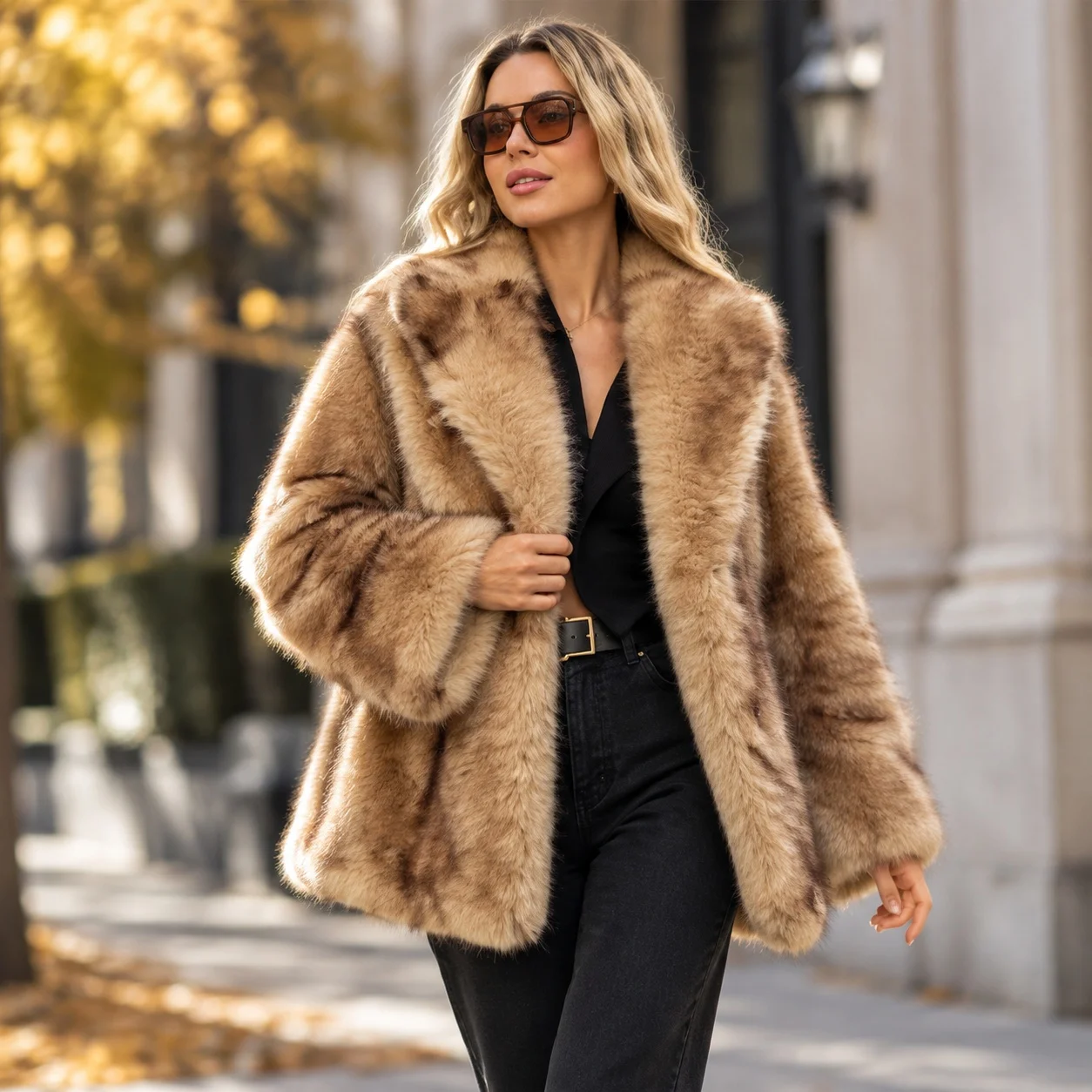 Long Sleeve Top Autumn Mid Length Elegant Grace with Forest Style Pocket No Hood Jacket Medium Length Jacket No Hood Women Coat