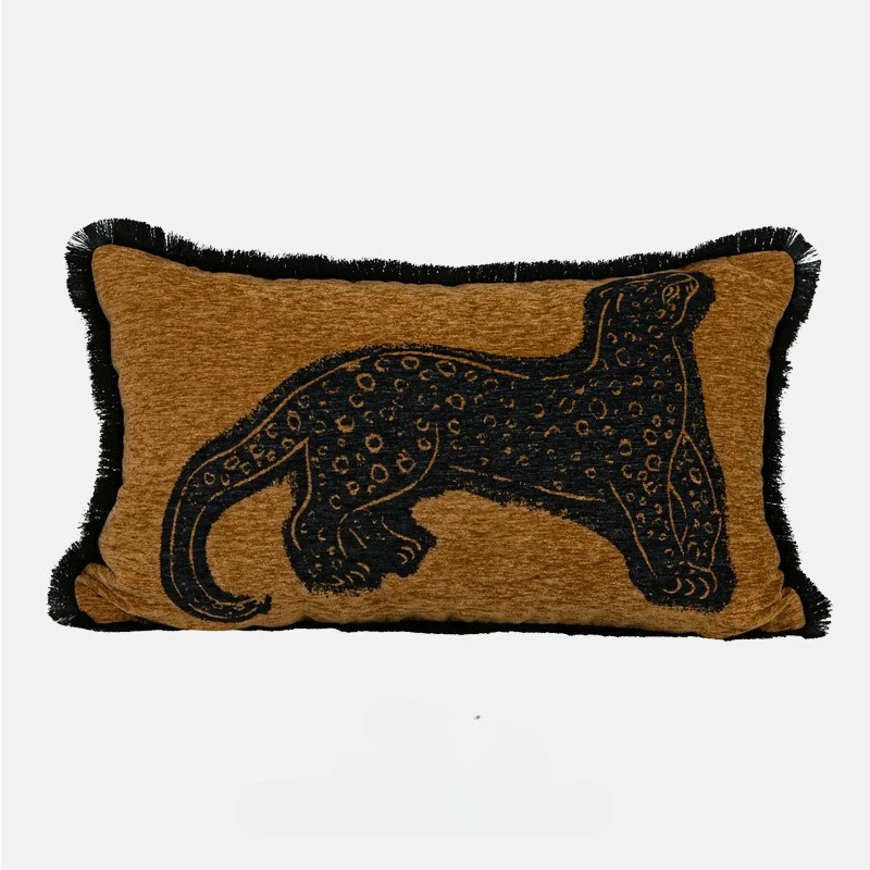 30X50/45X45CM Animal Embroidery Throw Pillow Cover Brown Light Luxury Cushion Cover Decor Home Decorative Pillowcase 4