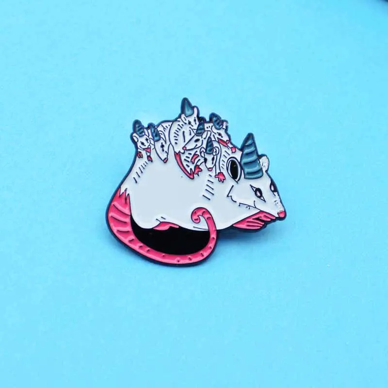 Mouse Rat Enamel Pin Mother mouse baby Brooches Pins Gifts for Friends Spille