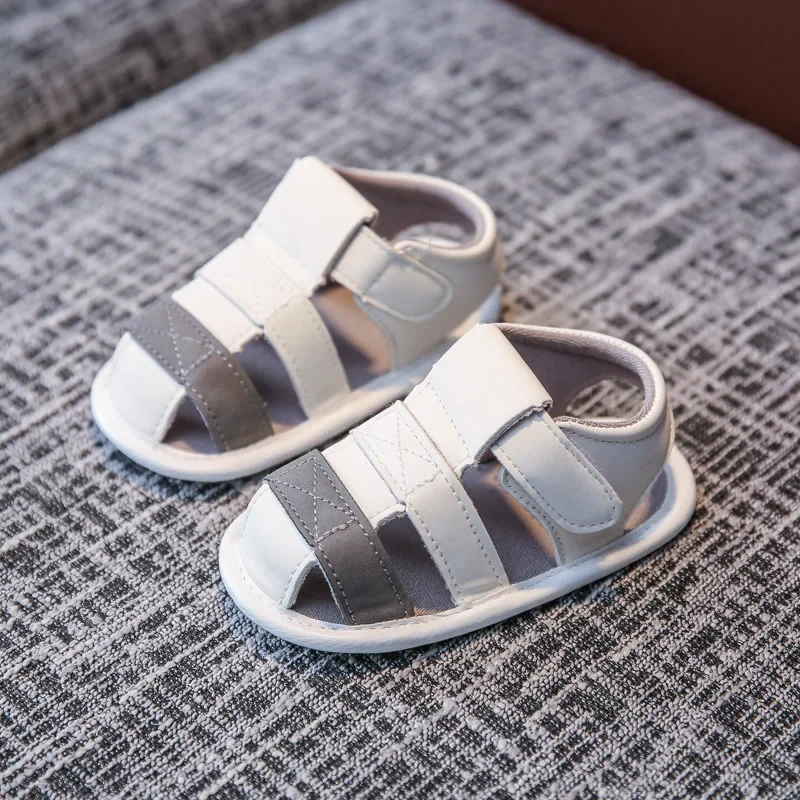 

2024 Fashion Newborn Infant Baby Boys Girls Shoes PU Leather Toddler Summer Sandals Soft Sole Non-slip Shoes First Walker