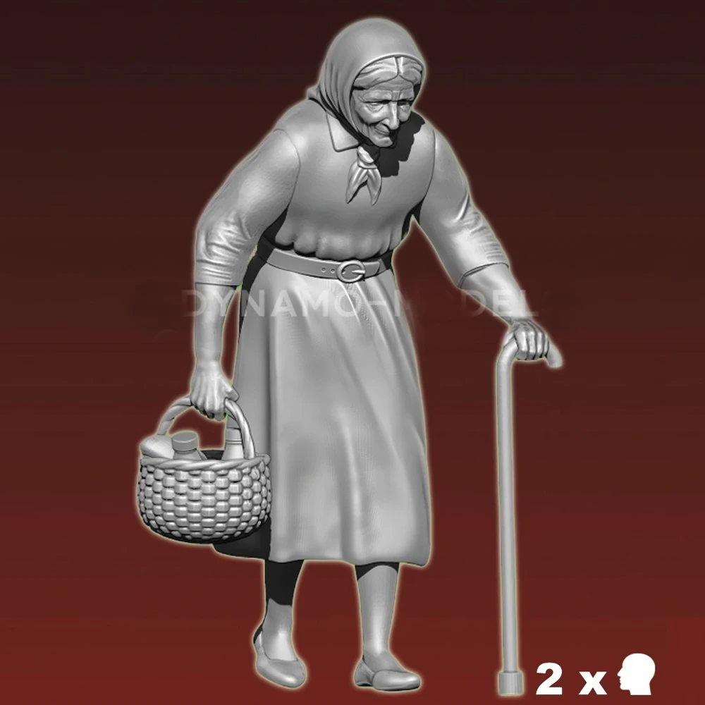 1/35 Civilian – The Old Woman, Resin Model figure soldier, Military themes, Unassembled and unpainted kit