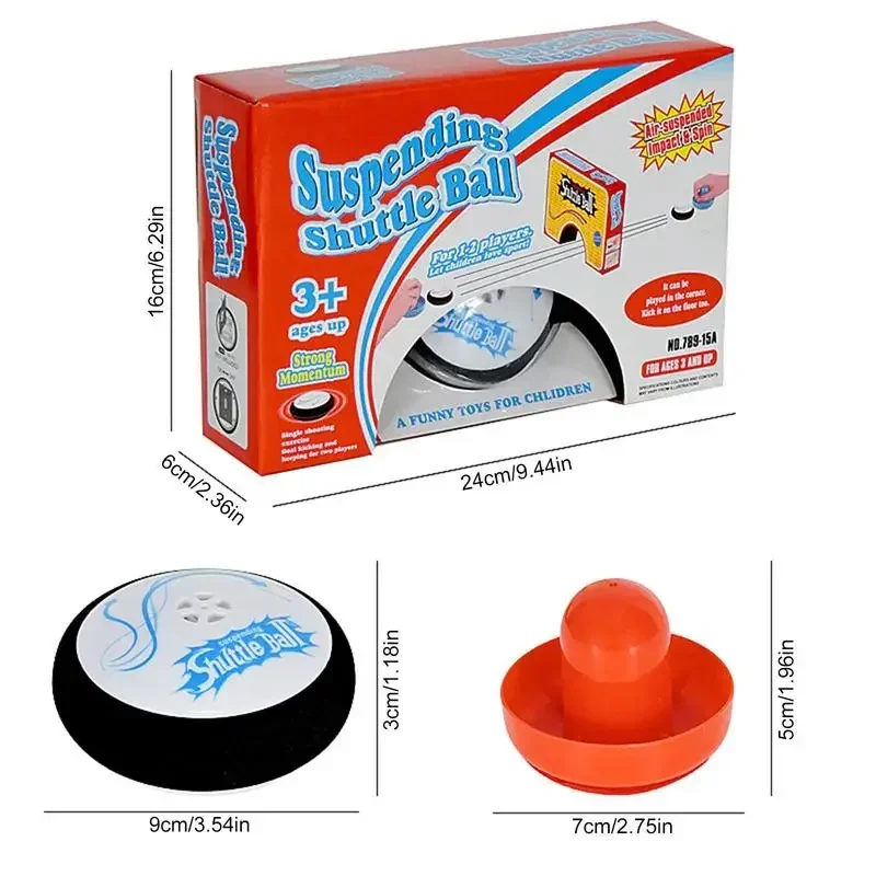 Mini brinquedos de mesa de hóquei flutuante elétrico brinquedo de jogo de tabuleiro de hóquei de ar com 2 empurradores de hóquei de ar vermelho para crianças adultos