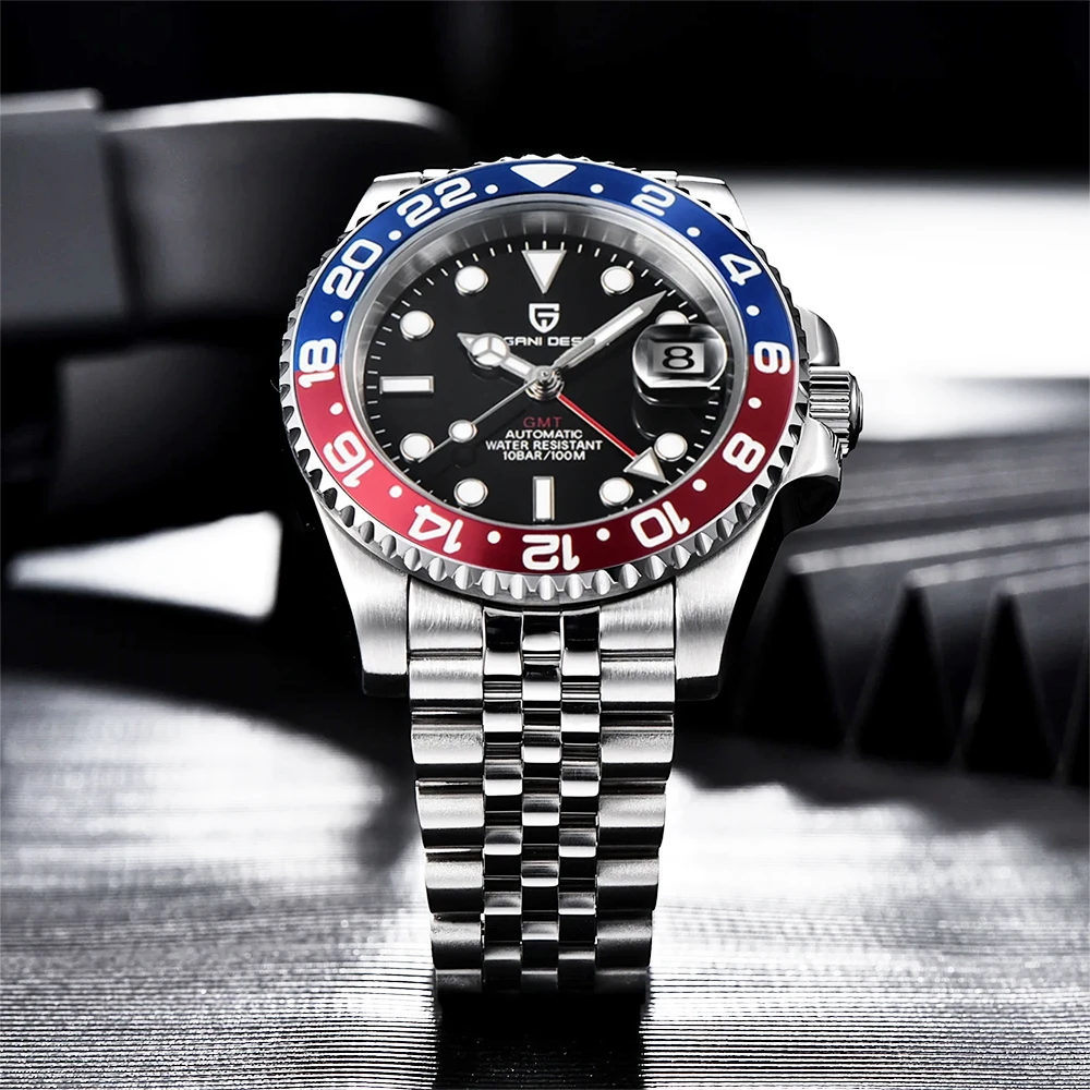 PAGANI DESIGN العلامة التجارية الأعلى 100 متر مقاوم للماء التلقائي الميكانيكية NH34 ساعة 316L الفولاذ المقاوم للصدأ ساعة رجالي PD-1662 reloj hombre