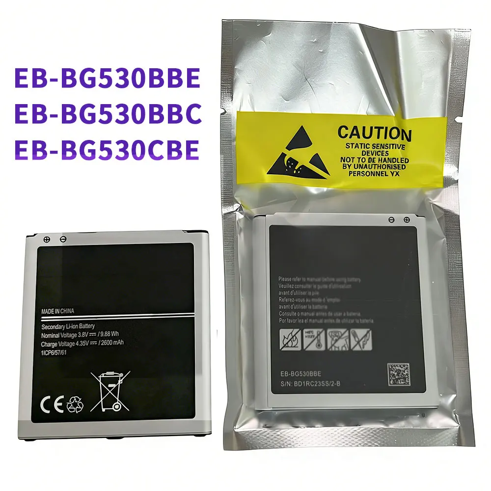 EB-BG530BBE EB-BG530CBE Batería de 2600mAh para Samsung Galaxy Grand Prime J2 Prime/Pro/Ace/Core/J2 2016 G5308W G530 G532 J5 J3