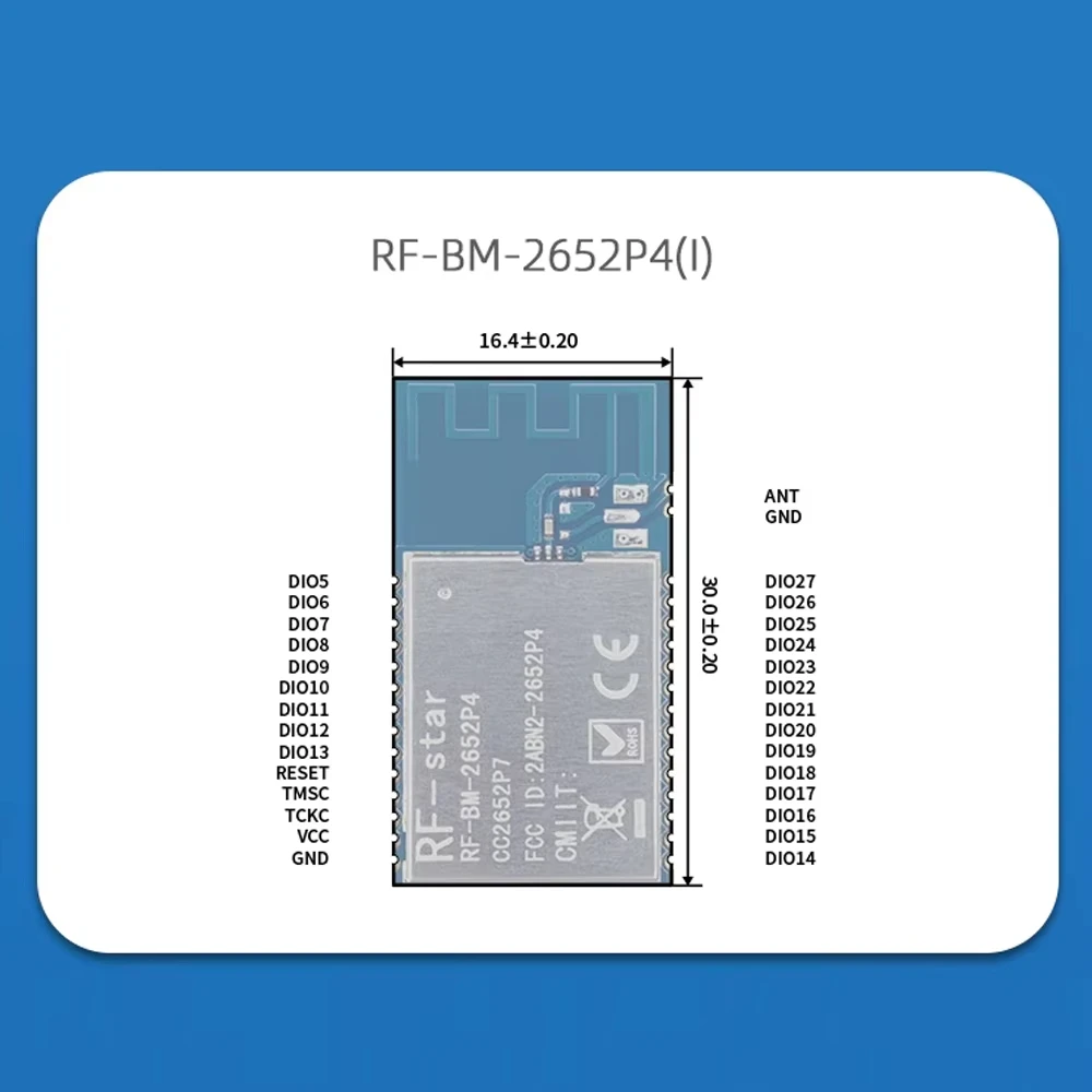 CC2652P7 Low Power DMM Multi-Protocol Manager Supporting Matter over Thread ZigBee Wireless Module 2.4 GHz 20dBm BLE Transceiver