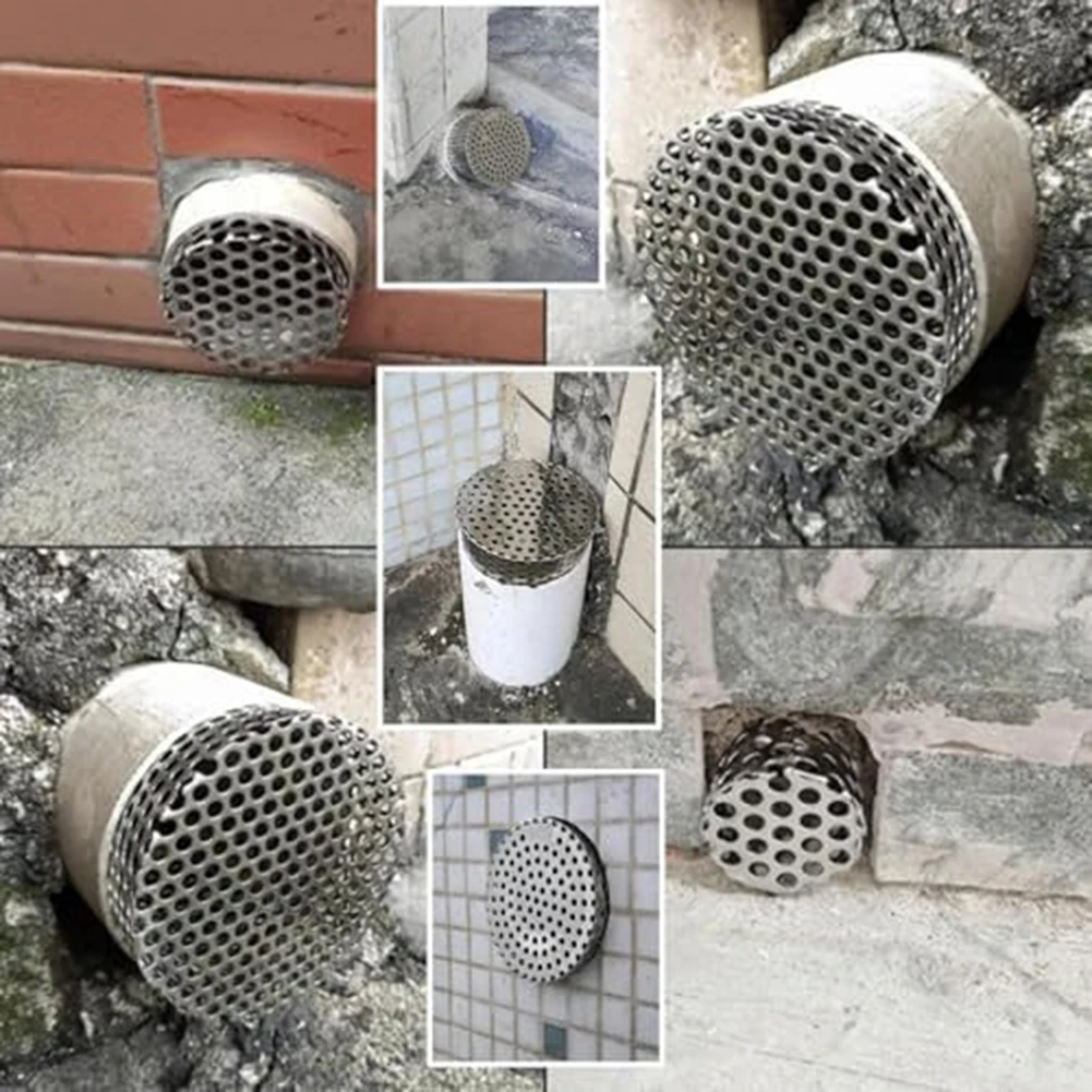 Stainless Steel Gutter Anti-leaf Device Roof Drain Outlet Fallen Leaf Collector Round Hole Stainless Steel Floor Drain Plumbing