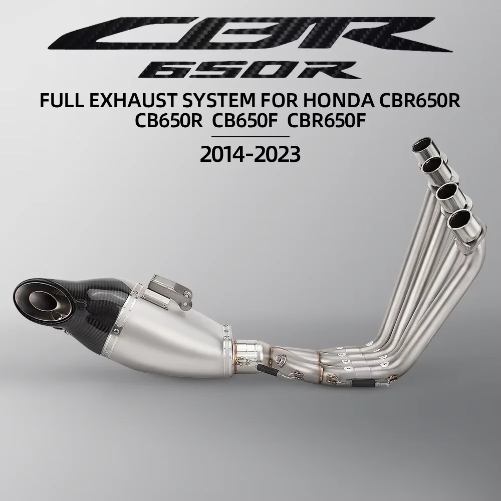 

For Honda CBR650 CBR650F CB650F CB650R 2014-2023 Motorcycle Exhaust Full System Front Mid Link Pipe Escape 51mm Moto Muffler