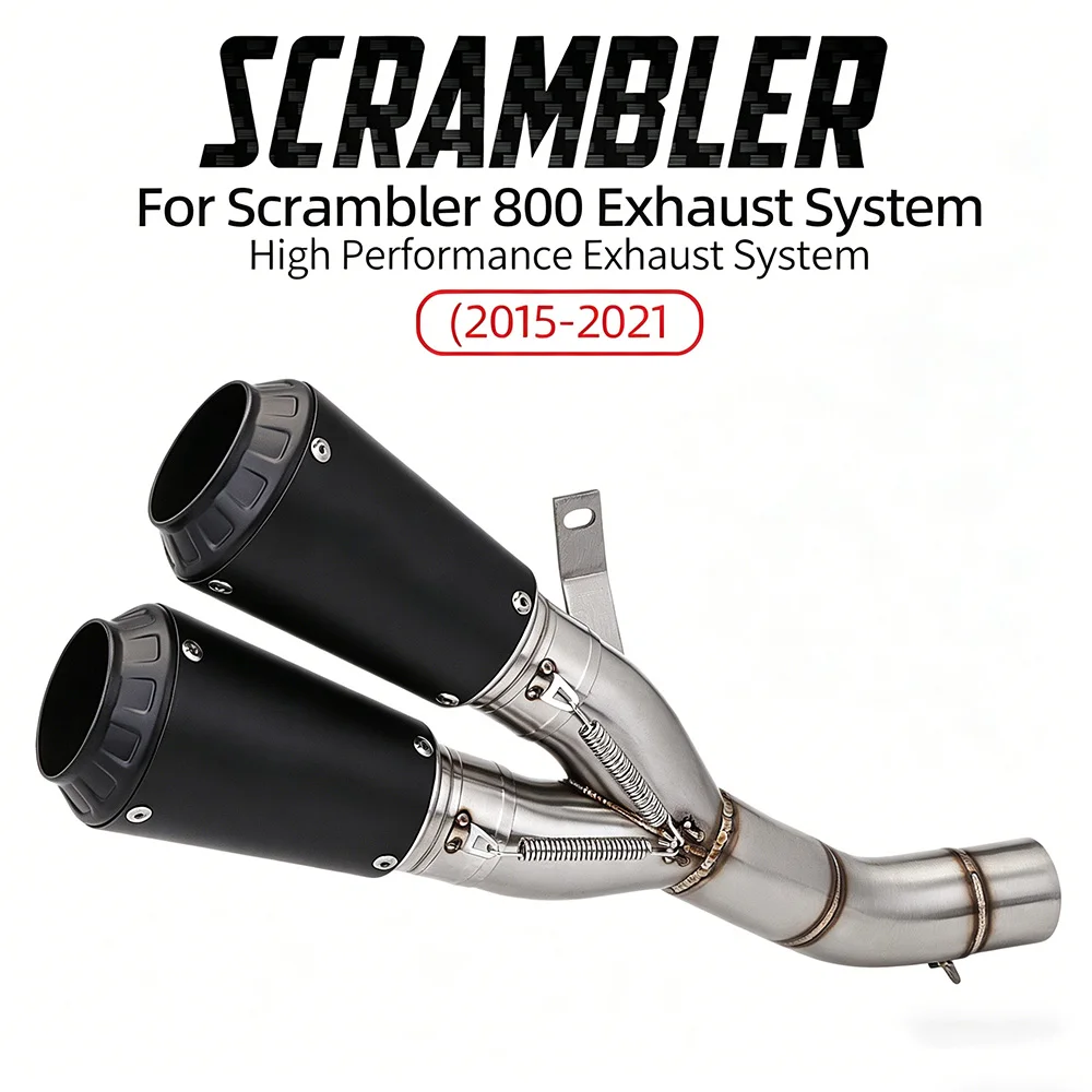 Slip On Motorcycle Exhaust Double Exit Middle Link Pipe Escape System Modot Sale High Quality