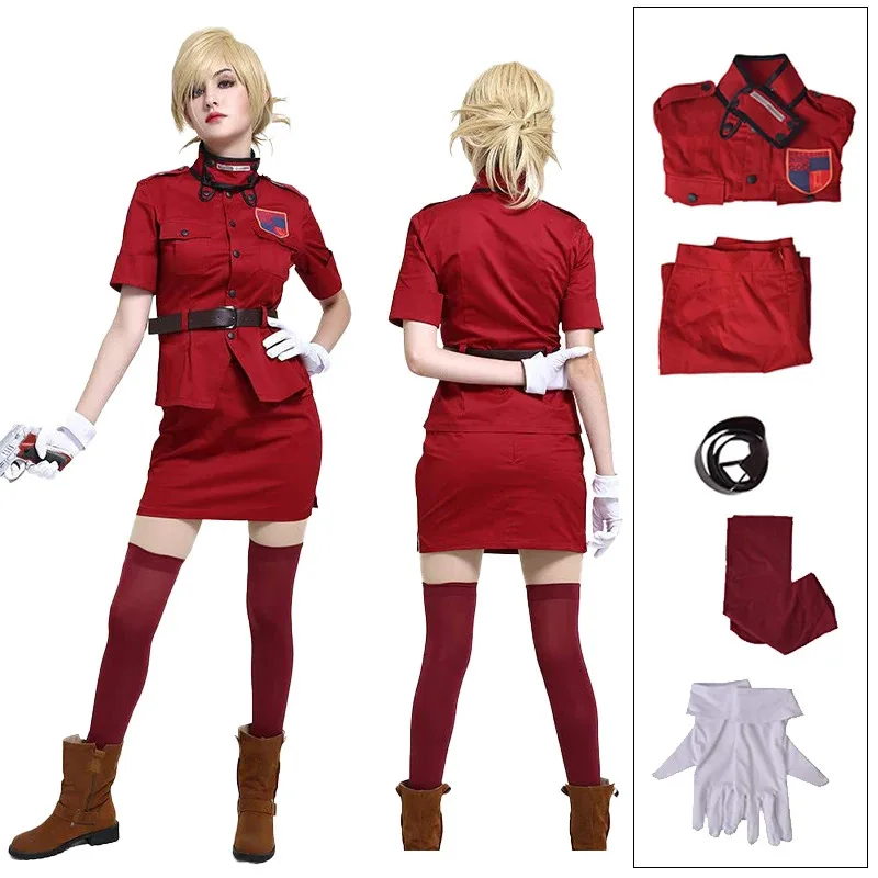 

Seras Cosplay Costumes Ainme Hellsing Herushingu Role Play Red Uniform Halloween Christmas Carnival Party Dress For Women