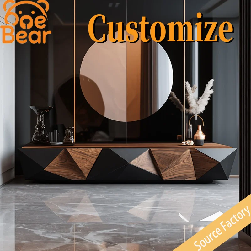

TV cabinet, living room floor-standing storage cabinet, creative geometric three-dimensional decorative cabinet.