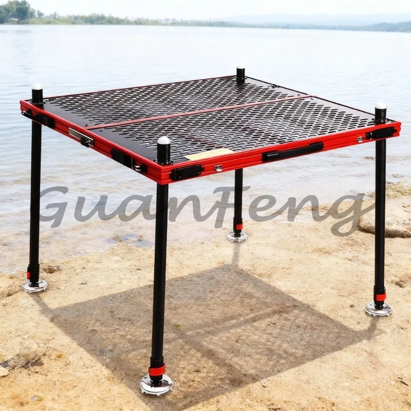 Thickened ultra-light aluminum alloy folding fishing platform, multi-functional deep-water sea fishing rack