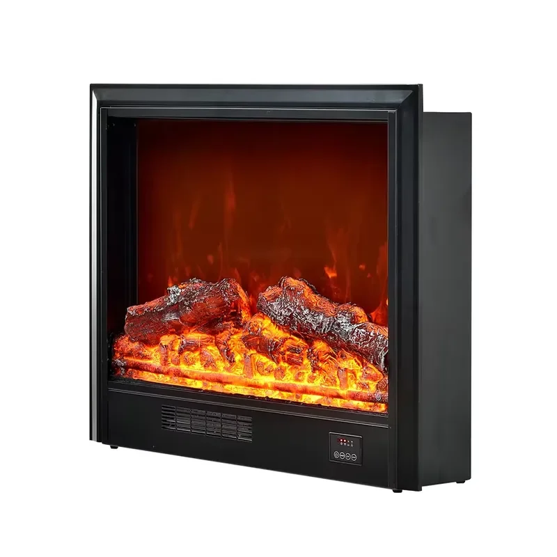 Professional Design Electric Fireplace Insert with Realistic Flames Remote & Adjustable Thermostat-Household & Hotel Use