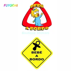 FUYOOHI Play Stickers Dawasaru Baby on Board In Spanish Colorful Car Sticker Funny  Stickers Styling Laptop Removable Decals