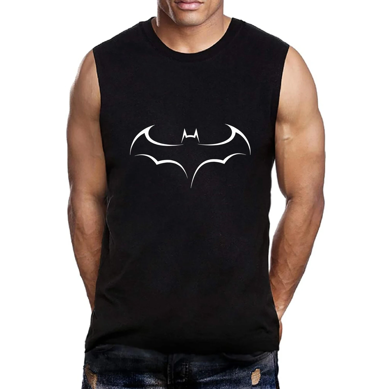 Classic Cartoon Superhero T-Shirt Super Bat Graphic Tank Top Sleeveless Streetwear Loose Trend TShirt Men's Clothing Unisex Tops