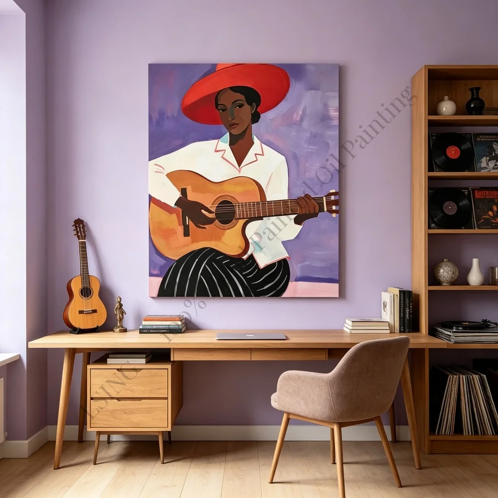 100% Hand Painted Oil Painting Canvas Wall Art Cowboy Horse Western Brown Luxury Modern Textured Home Decor Living Room Art