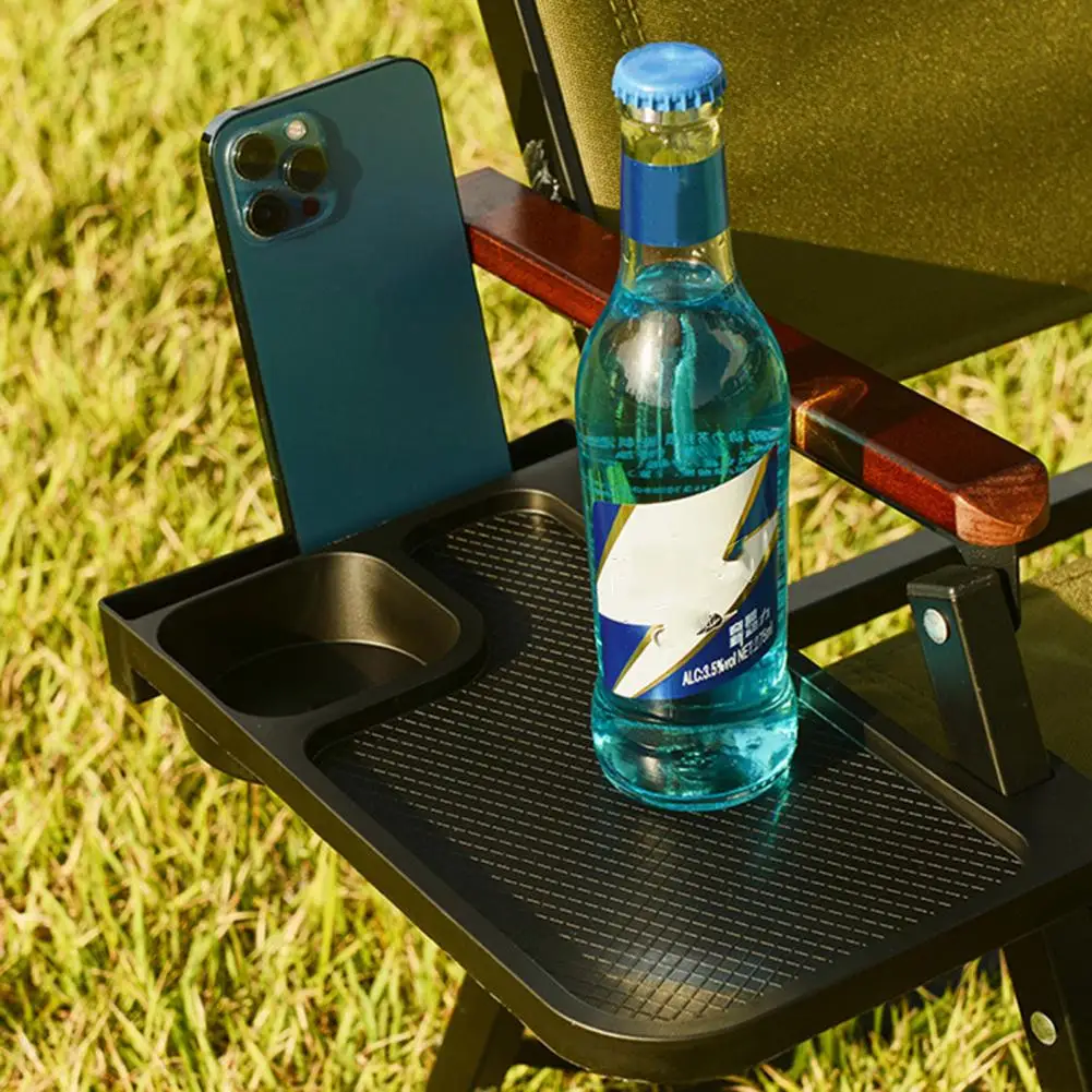 Camping Chair Shelf with Cup Camping Chair Storage Tray Recliner Chair Side Tray Fishing Chairs Storage Tray Snack Organizer